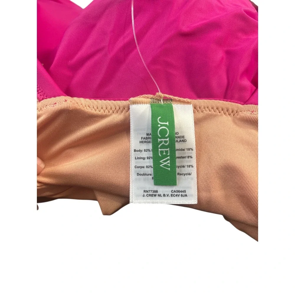 J. Crew‎ Ruffle V-Neck One-Piece Swimsuit Radiant Fuchsia Barbiecore Resortwear